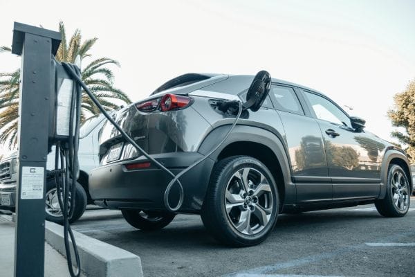 EV charging Email message inbox notification on laptop screen