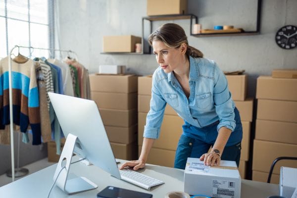 Small business owner Young women using computer