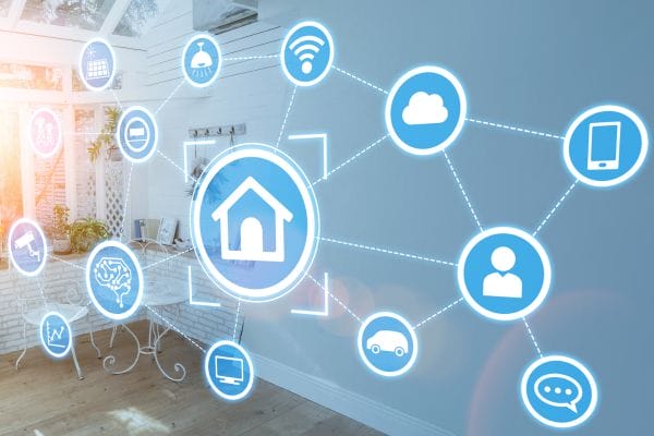 Smart house concept. Home automation. CEO meeting with company management